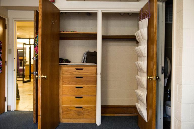 HSU  Anderson Hall dorm room closet